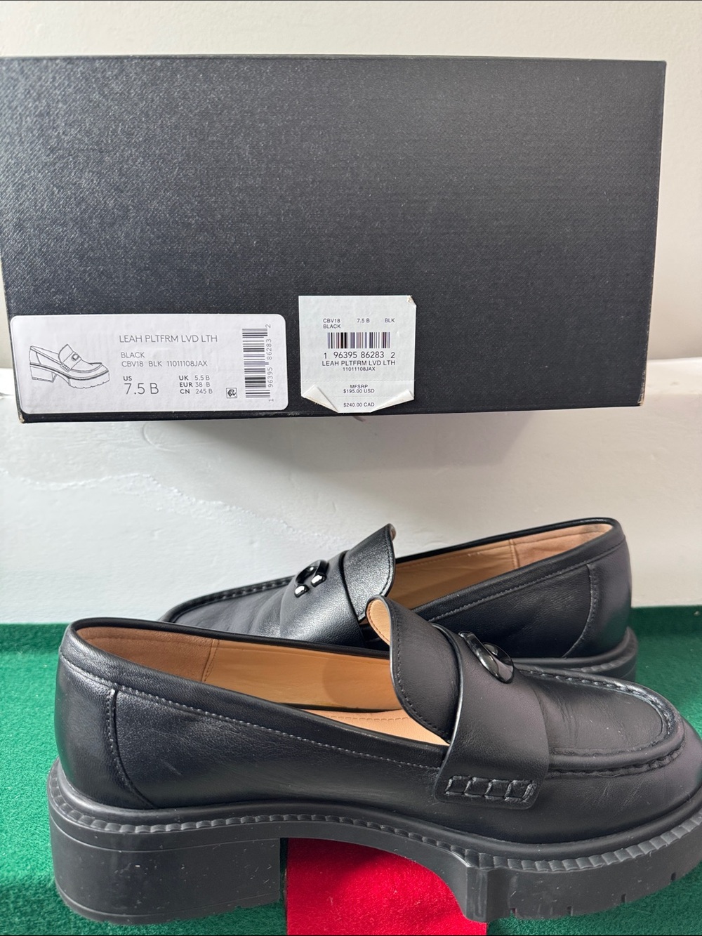 🖤Coach Black Leather Loafers 👞 Size 7 (37.5) - Picture 10 of 14